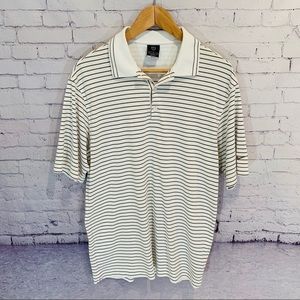 Nike Golf Drifit Polo - Cream and Graphite Stripe